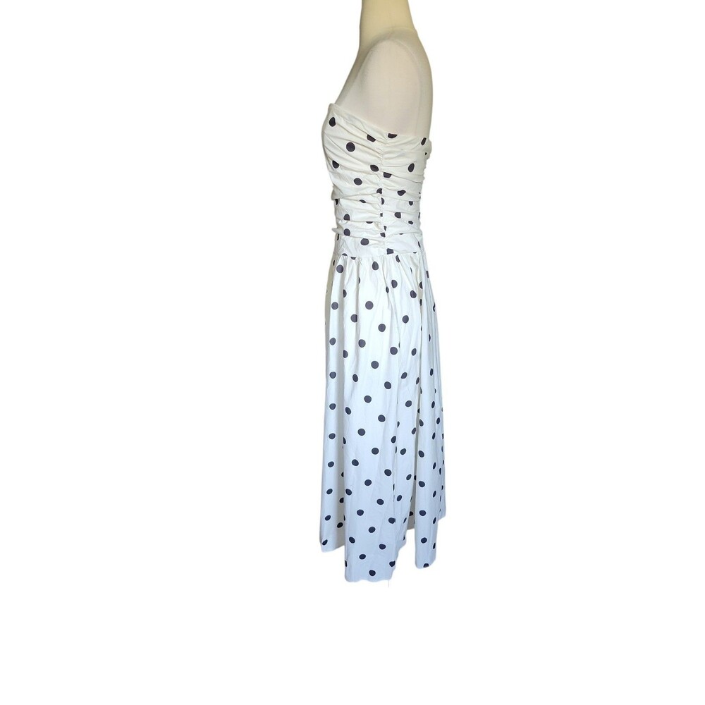 Commense Polka Dot Strapless Maxi Dress Womens S White Black Euro Summer NWT - Picture 3 of 11